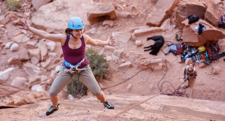 We have curated all-female climbing camps for beginners to help them learn the ropes of the trade.