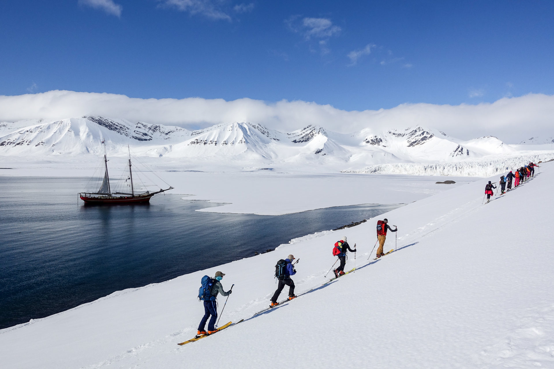 Backcountry skiing svalbard