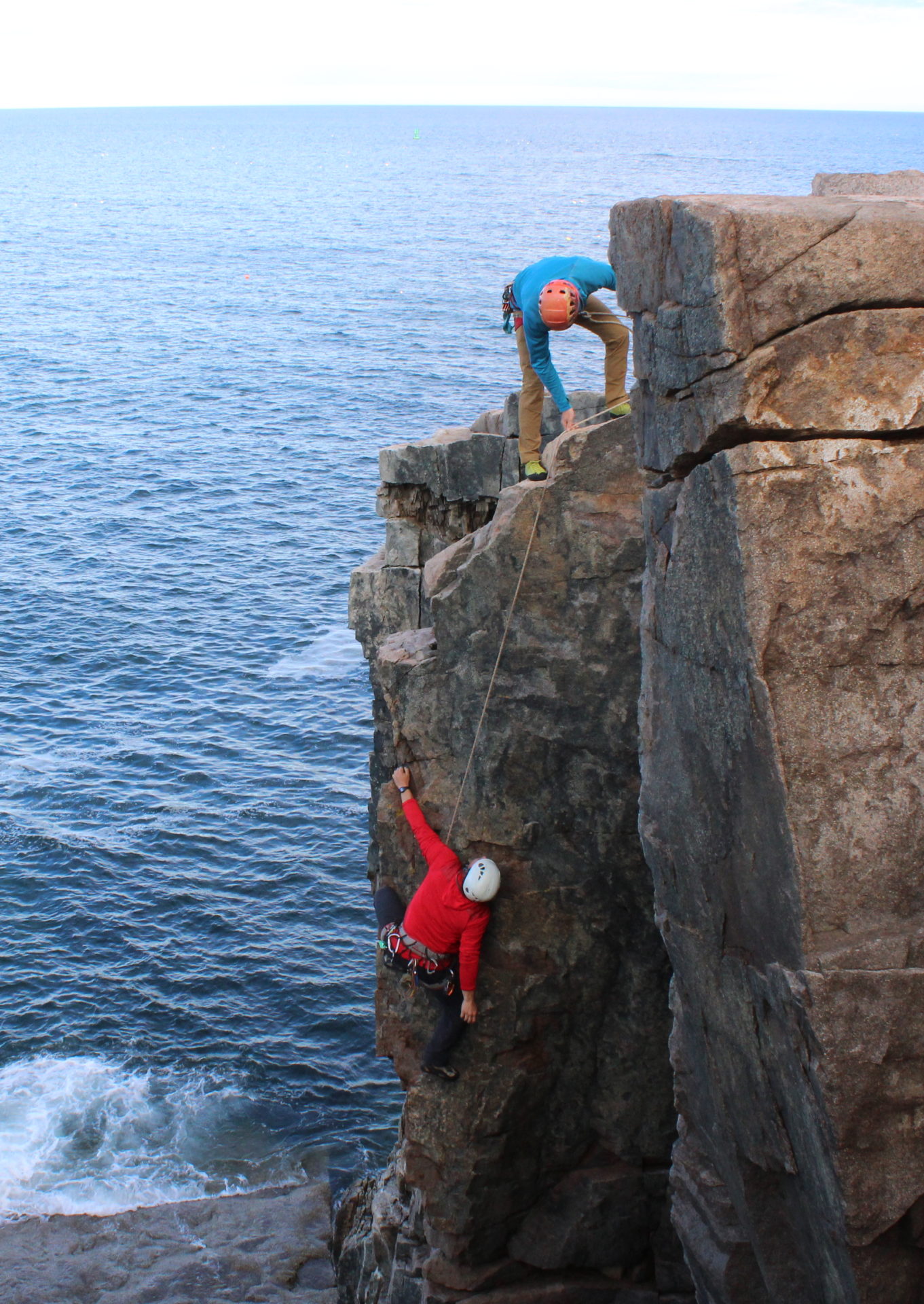 Two climbers in Acadia NP