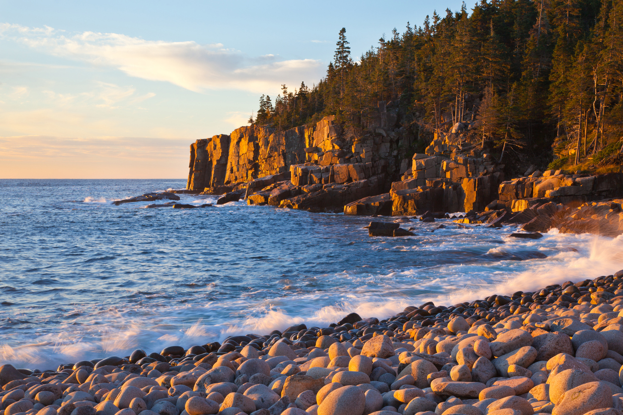 "Cobblestone beach and Otter Cliffs Acadia National Park , Maine MORE ACADIA COAST"