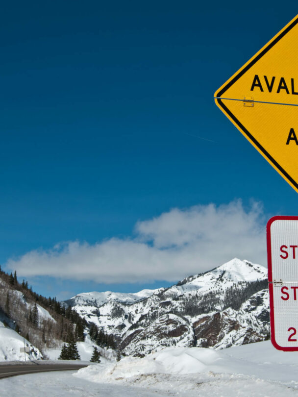Avalanche road sign Colorado