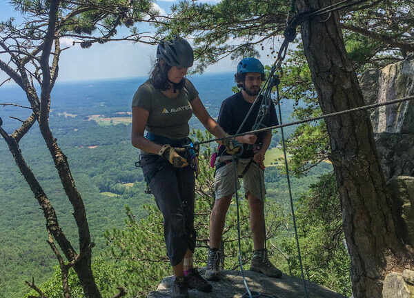 rock climbing at pilot mountain