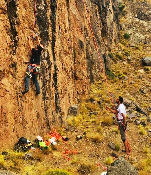 Rock climbing in the Atlas Mountains