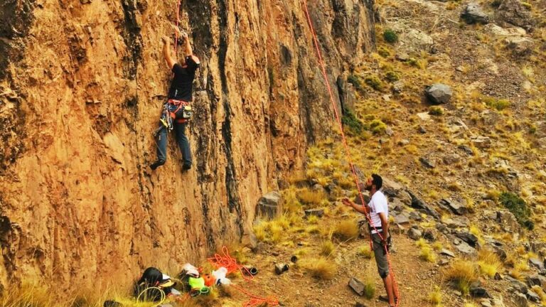 Rock climbing in the Atlas Mountains