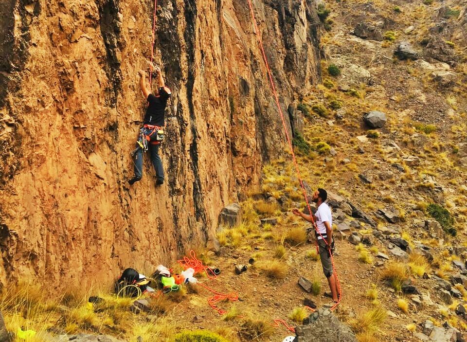 Rock climbing in the Atlas Mountains