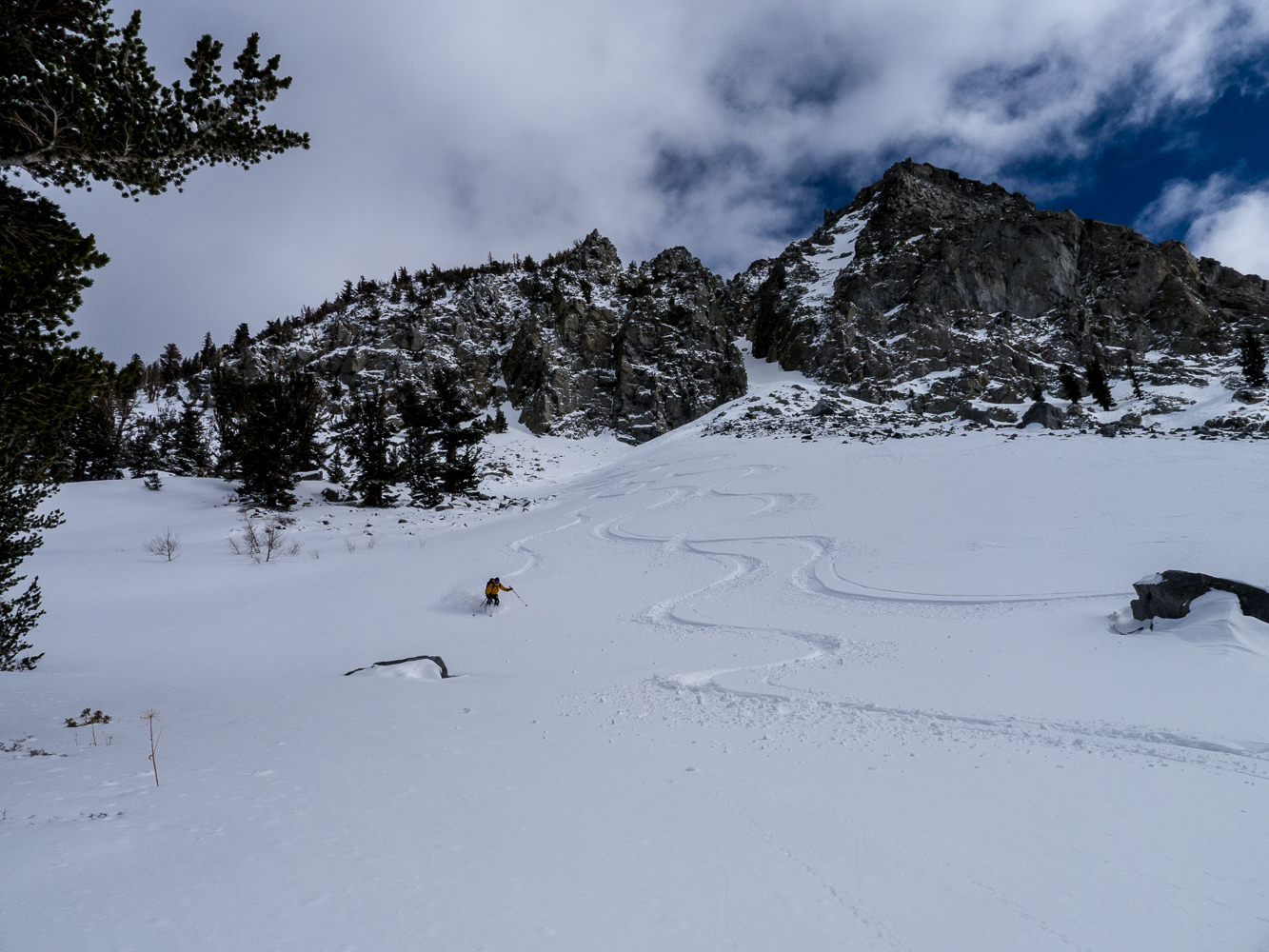 backcountry skiing at june mountain