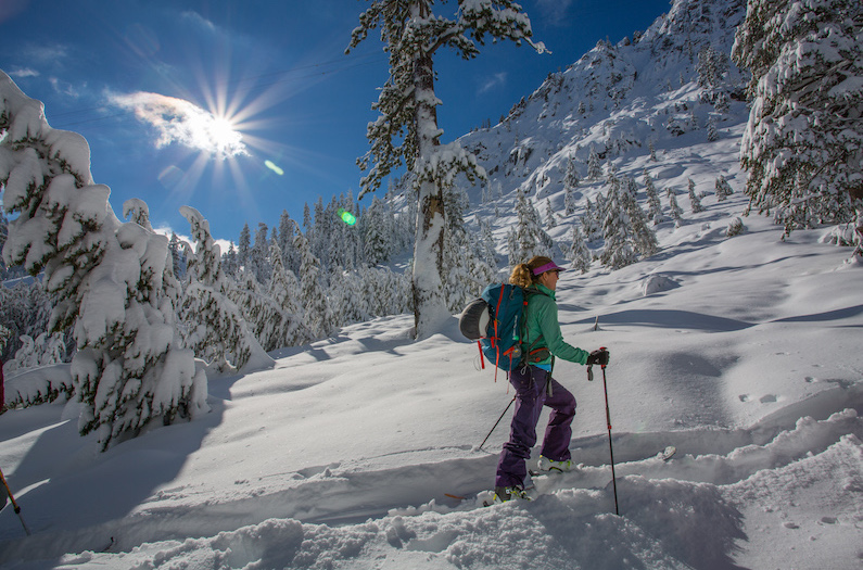 A person skiing in Lake Tahoe