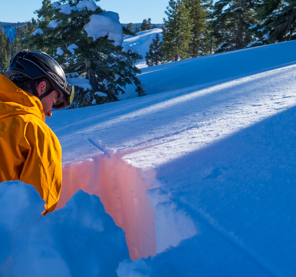 Lake tahoe snow alpenglow avalanche
