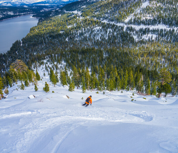 Lake tahoe snow alpenglow avalanche