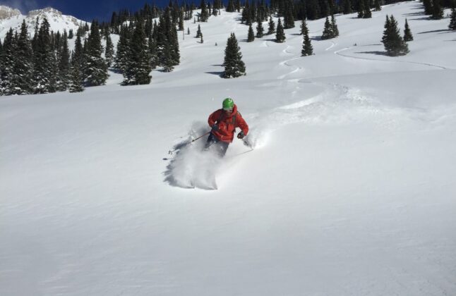 Monarch Pass is a great spot for beginner and intermediate backcountry skiers, with wel-spaced trees and steep bowls.