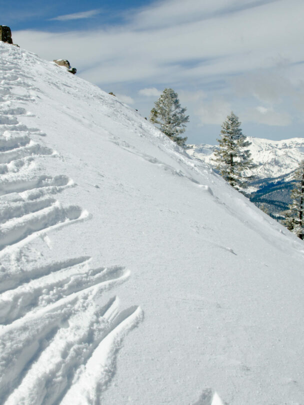 Lake tahoe snow alpenglow avalanche