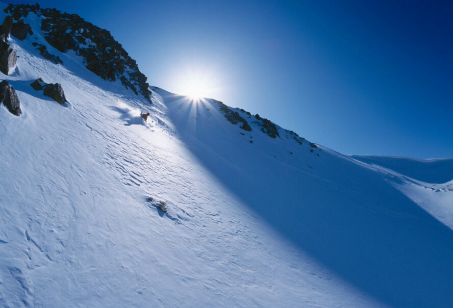 Backcountry ski touring on Berthoud Pass, Winter Park, Colorado.