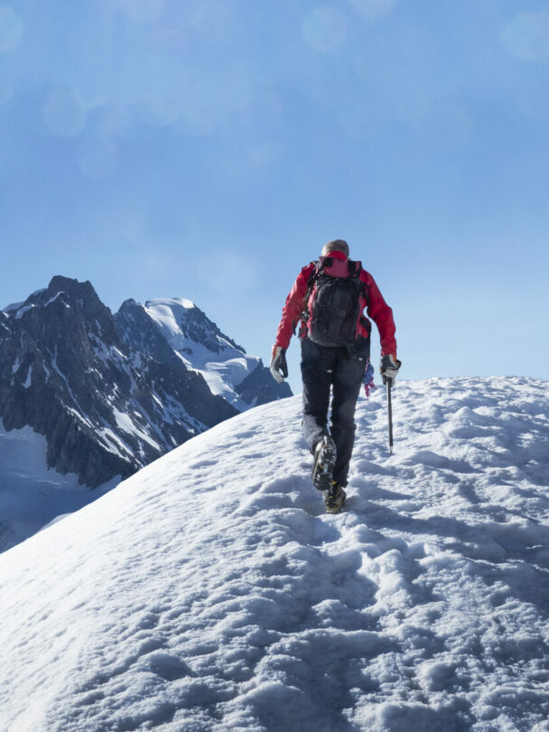 Backcountry skier in Courmayeur