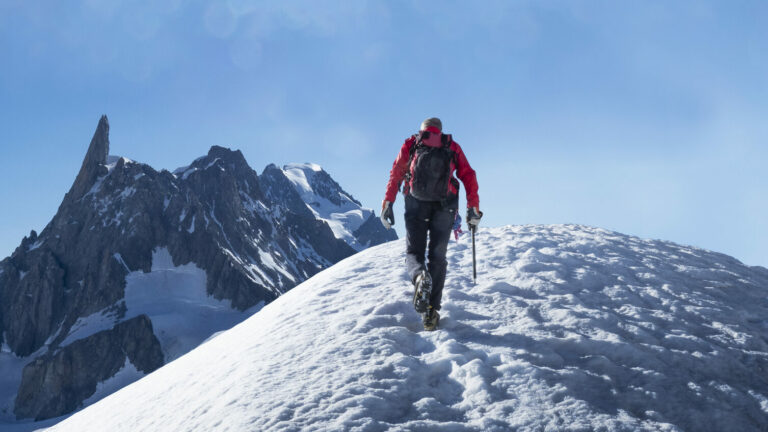 Backcountry skier in Courmayeur