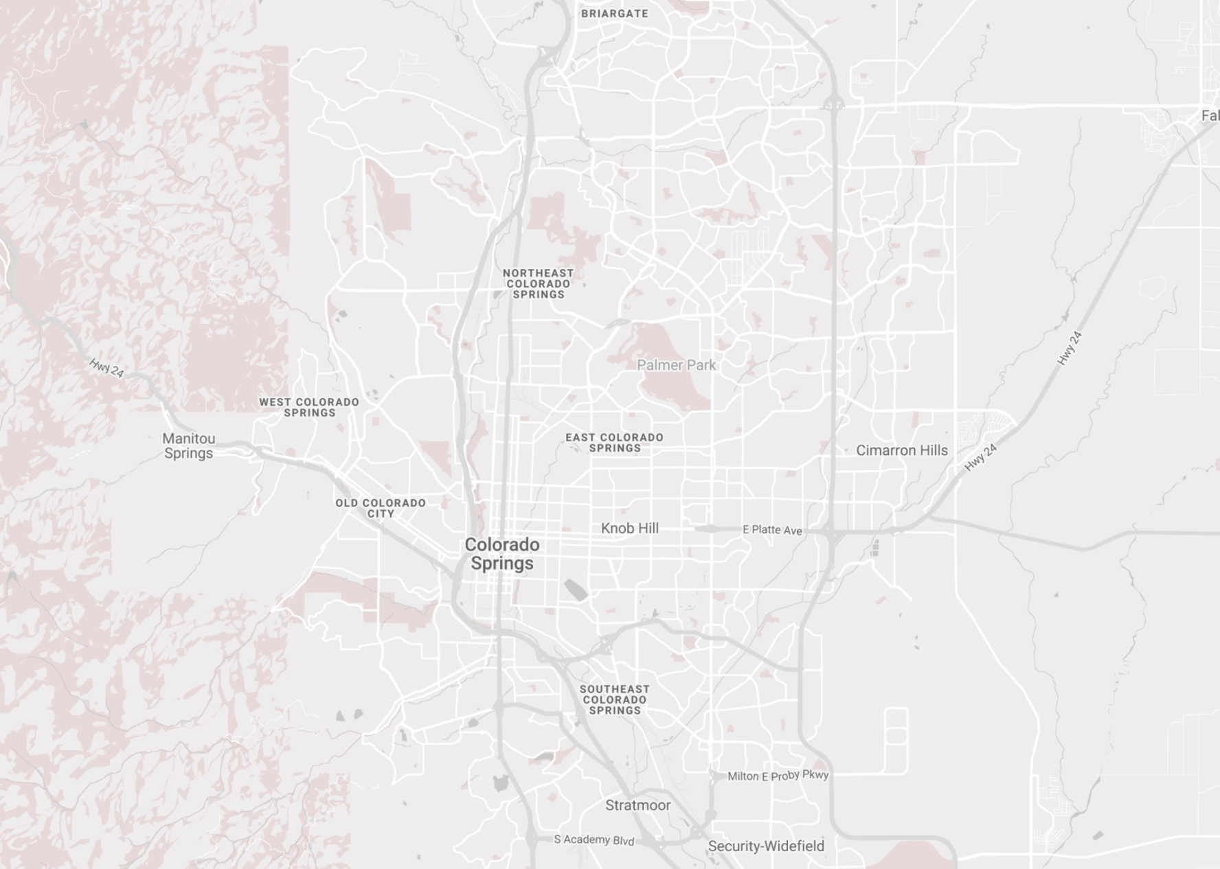 A mountain biking map of Colorado Springs.