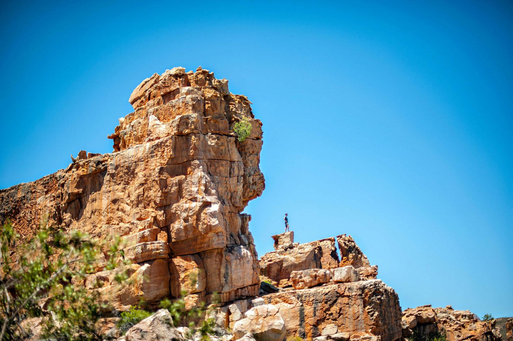 Dude taking in the view in Rocklands, South Africa