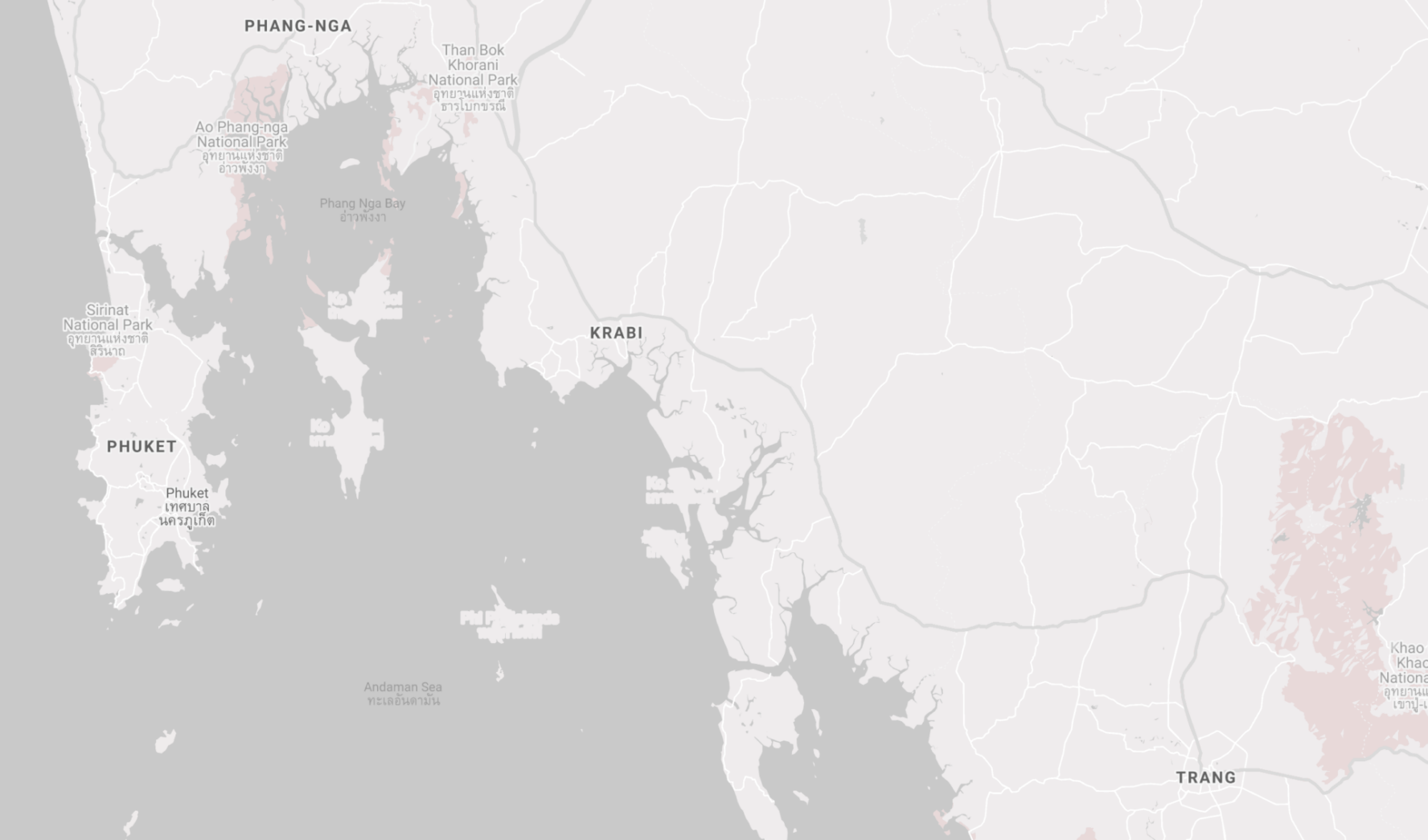 Map of Krabi, Thailand