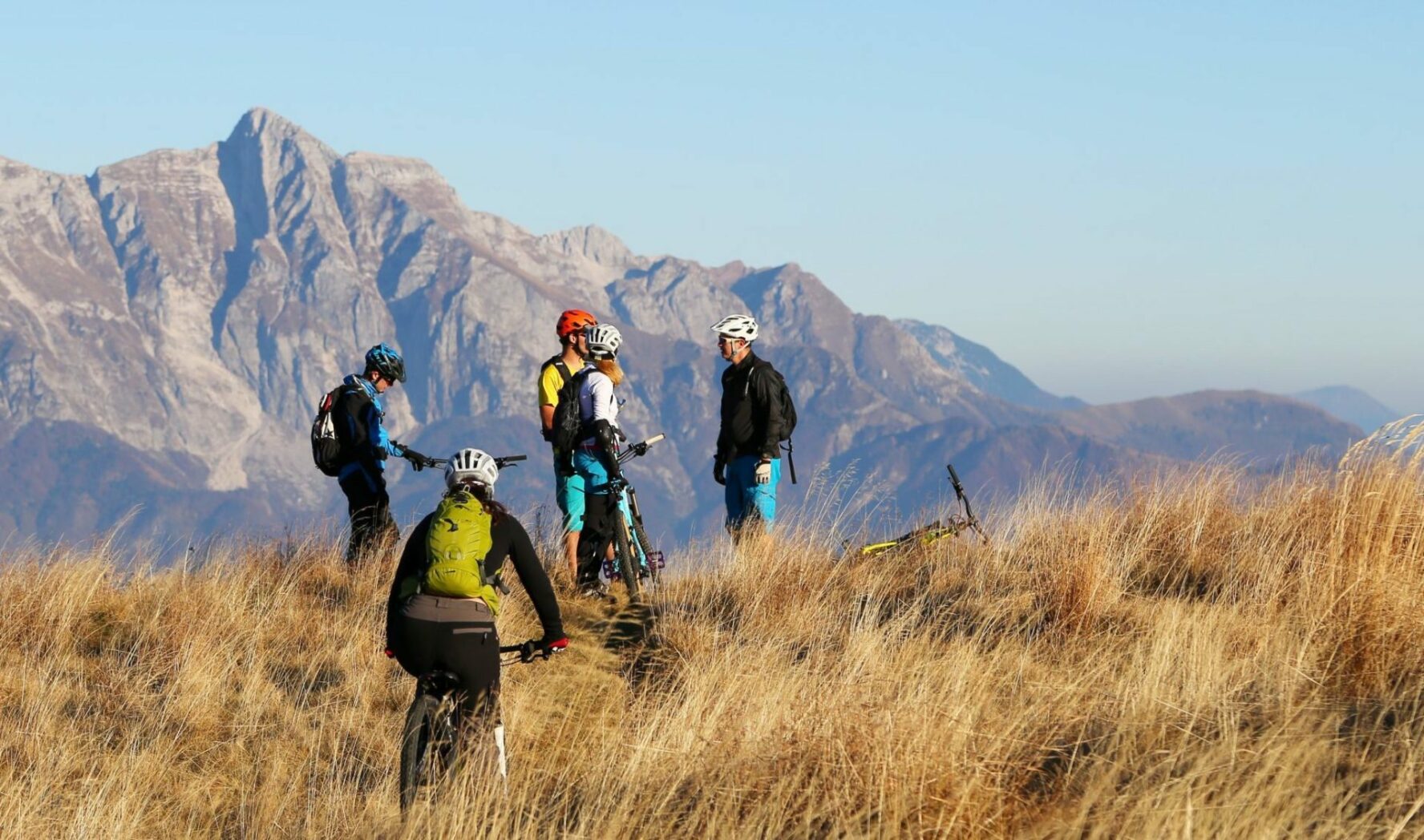 Group of mountain bikers