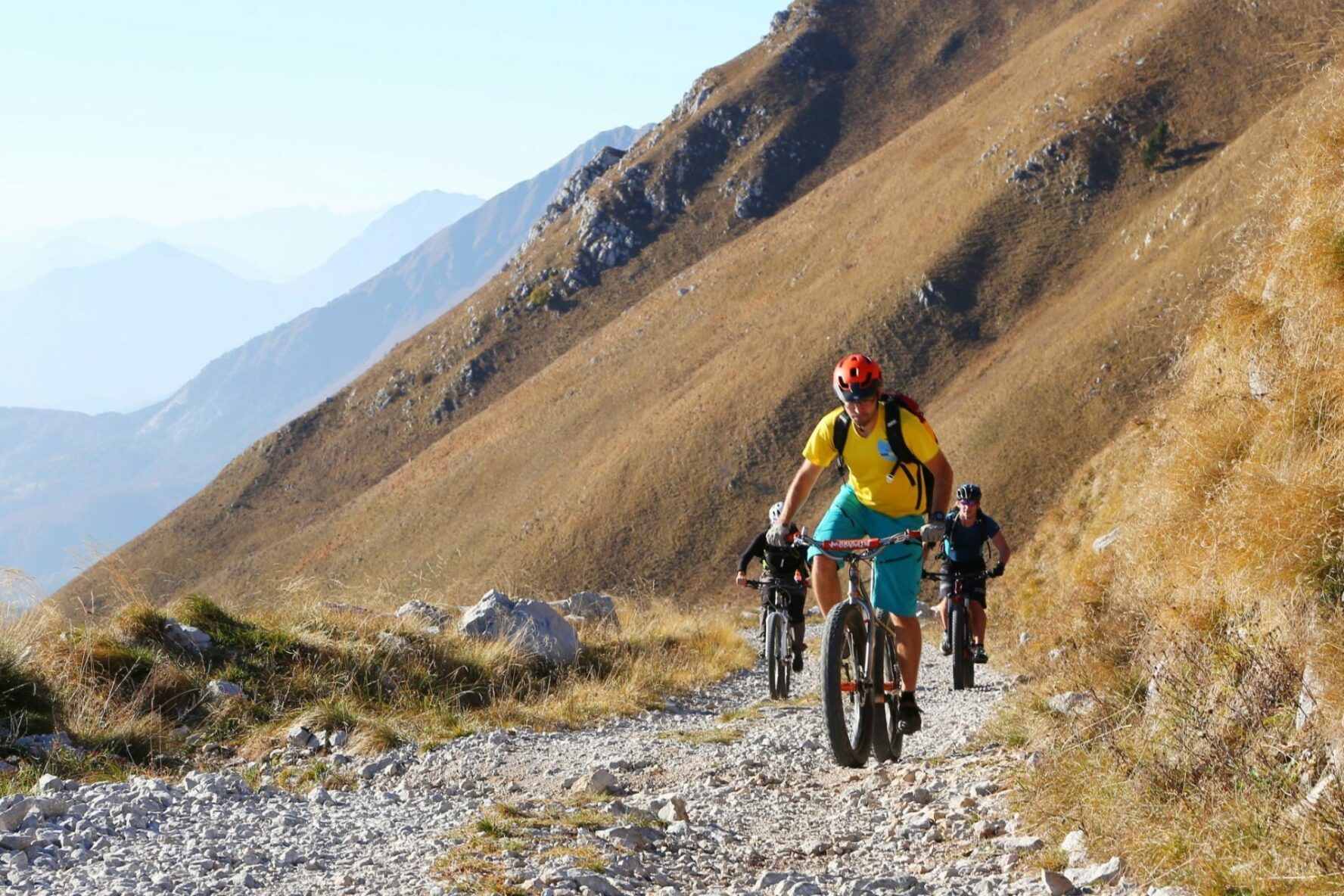 Mountain biking in europe rocky terrain