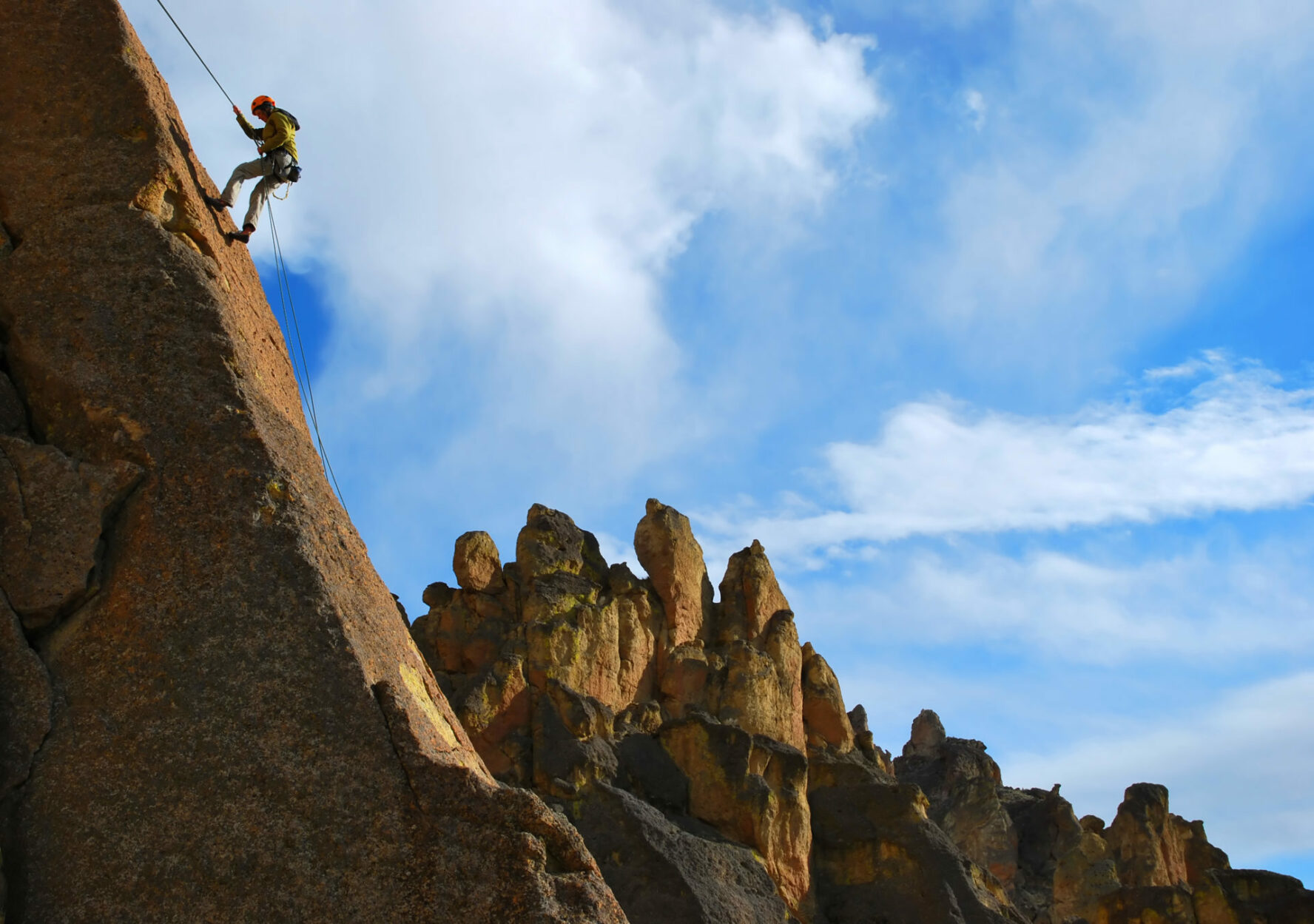 Climber climbing at Smith Rock