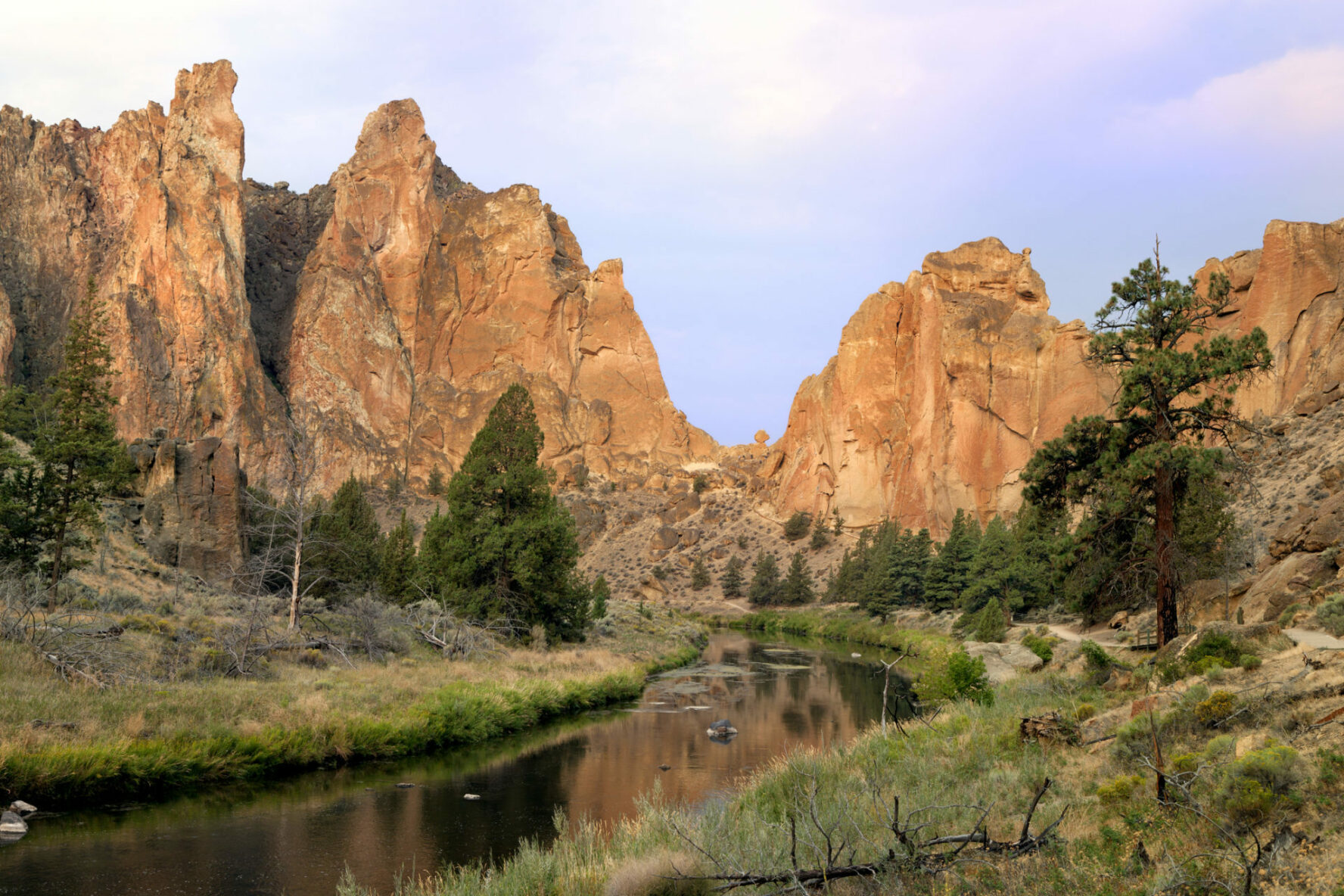 Smith Rock State Park near Bend, Oregon is a world class destination for rock climbing.