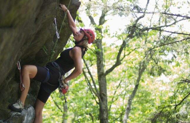 Rumney climbing