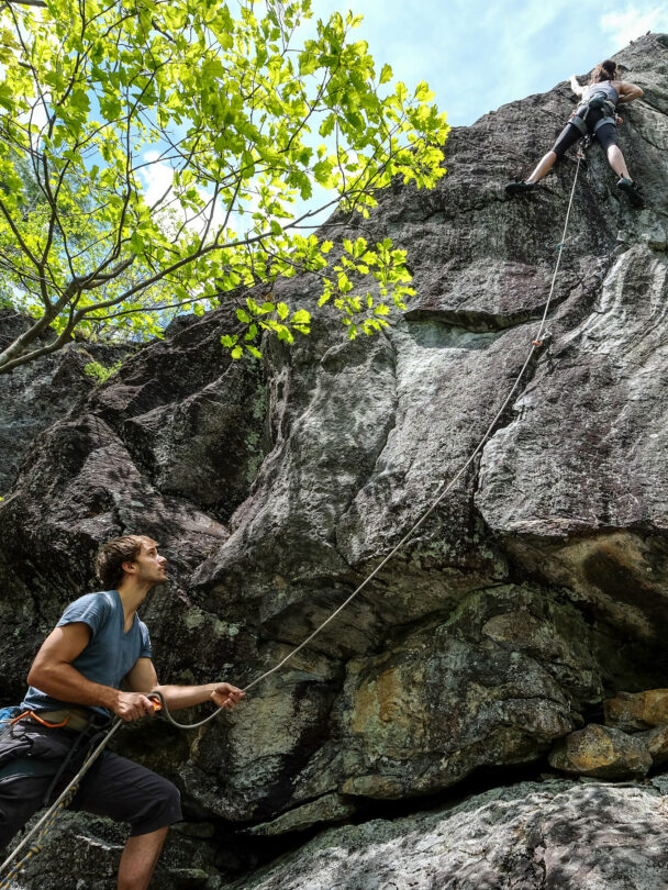 Rumney climbing
