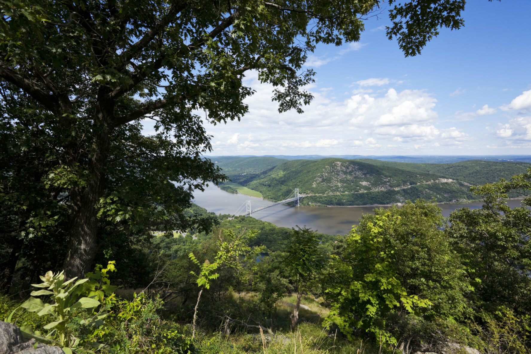 Bear Mountain Bridge across the Hudson River in the Lower Hudson Valley in New York.