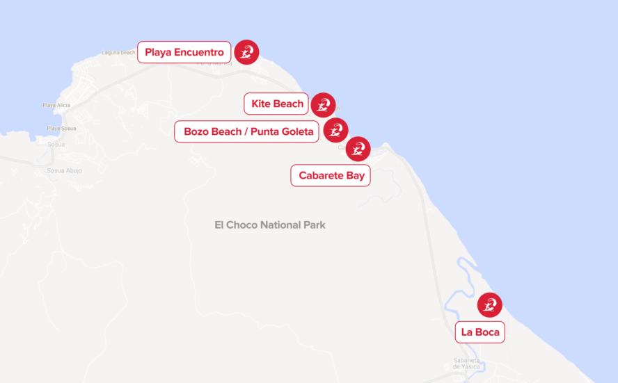 Kiteboarding map, Dominican Republic