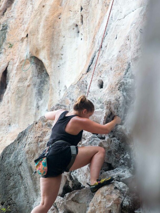 Rock climbing in Railay, Thailand