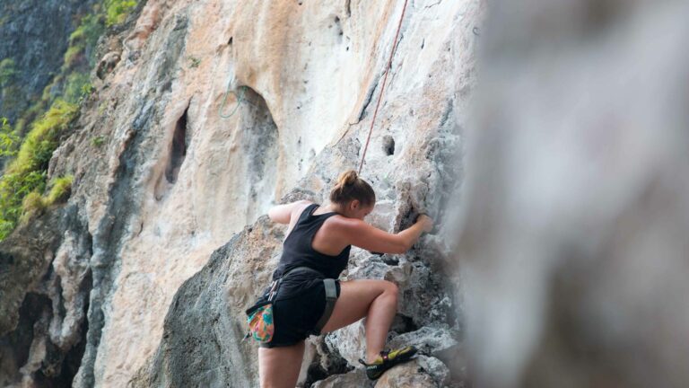 Rock climbing in Railay, Thailand