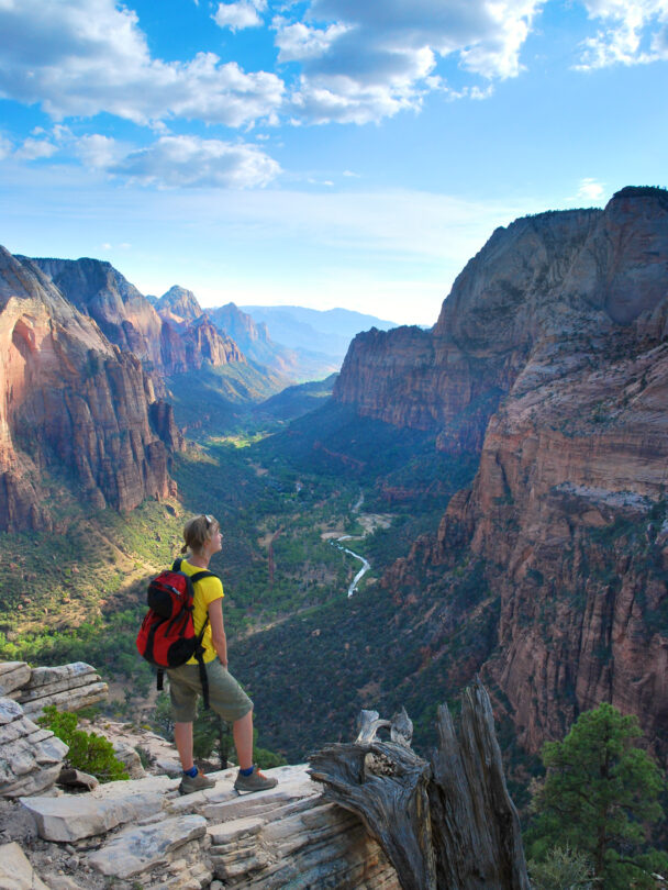 hiking in zion