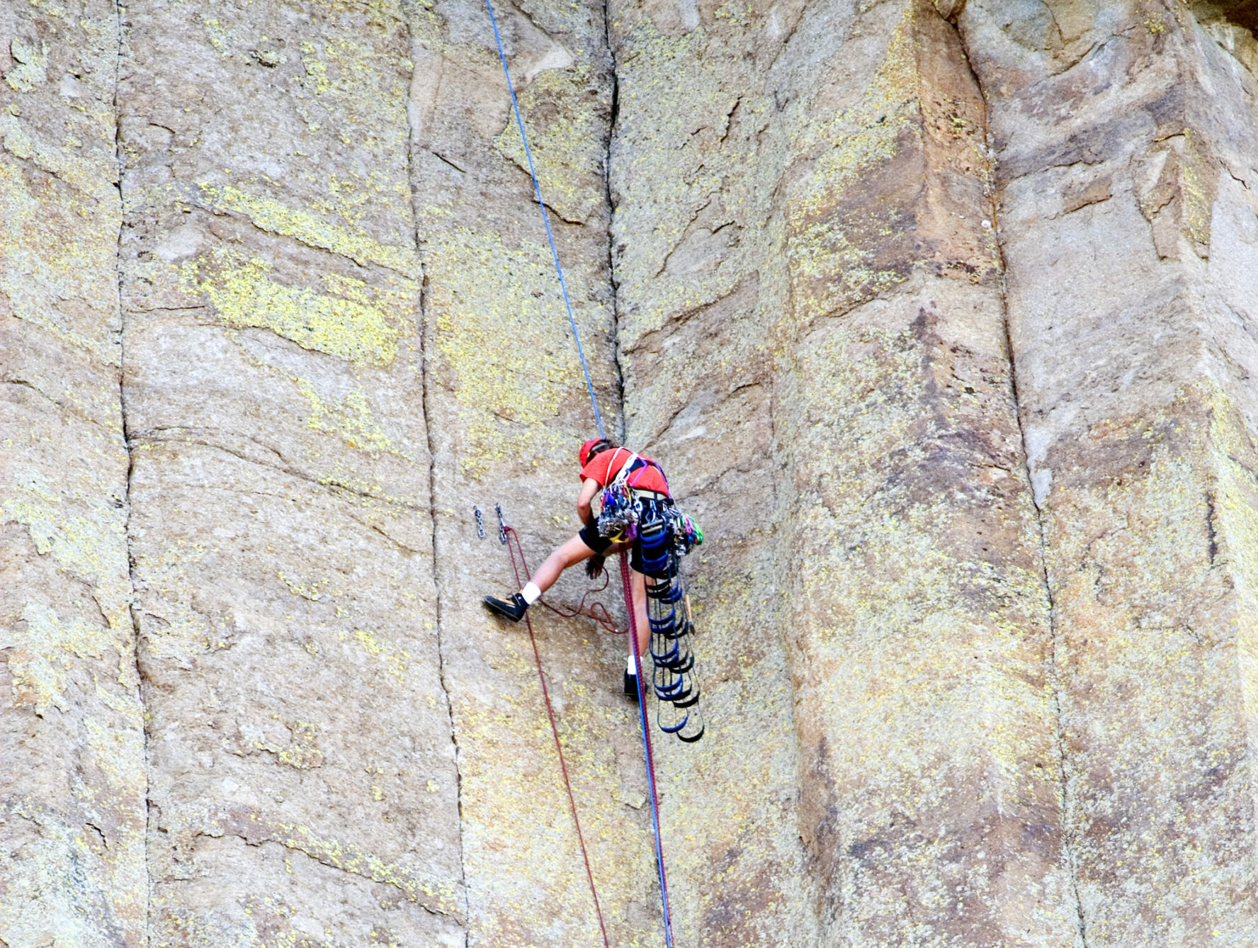 Climbers on Devil's Tower, Wyoming