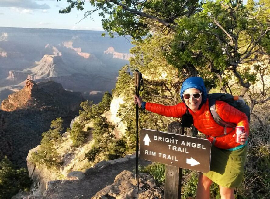The trailhead of the Bright Angel Trail.
