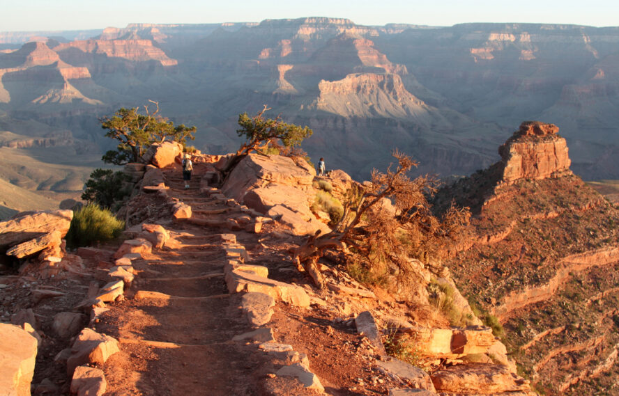 South Kaibab Trail and O’Neill Butte at sunrise.