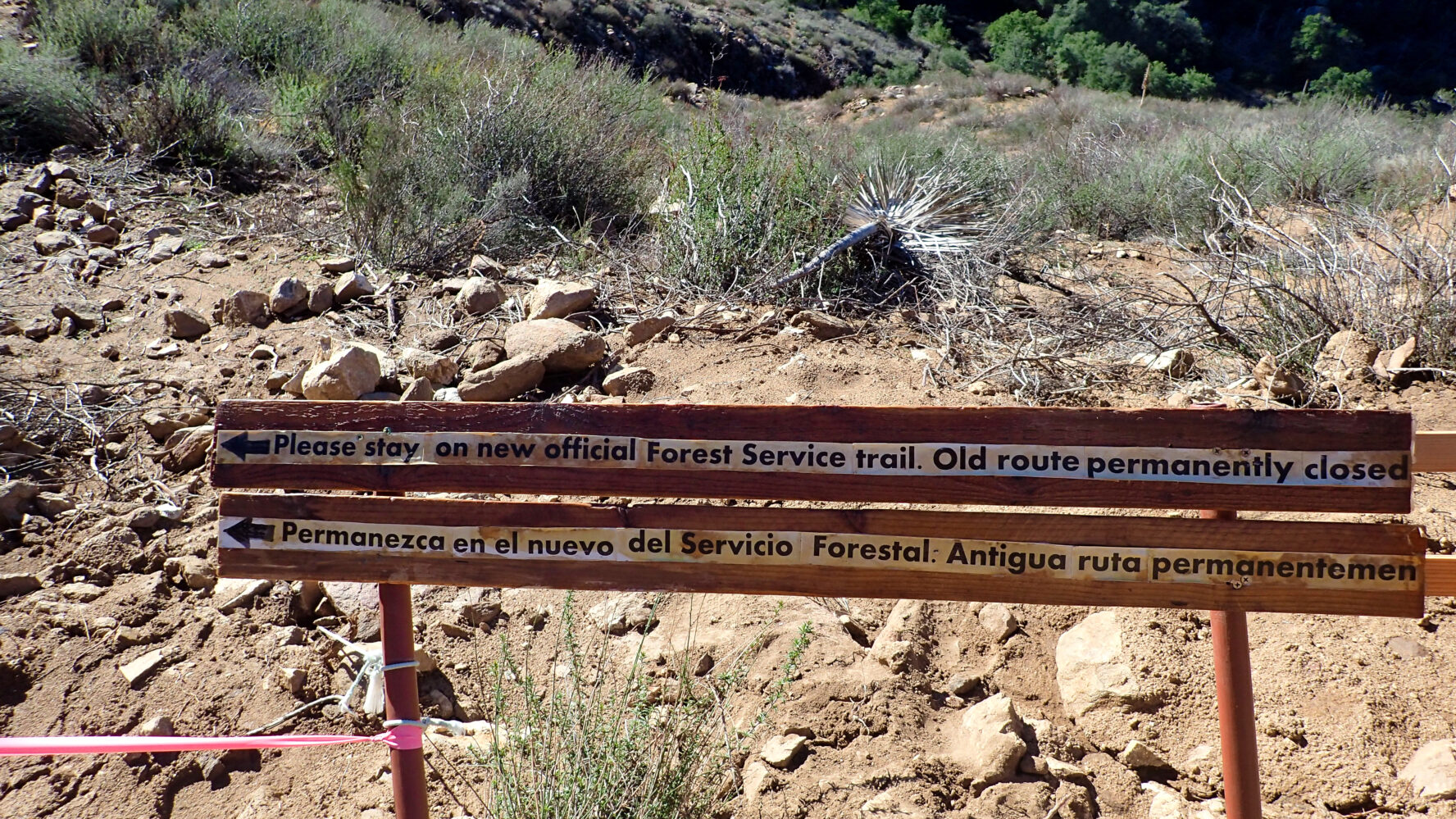 The Three Sisters Falls trail is well-marked with signs telling you which way to go.