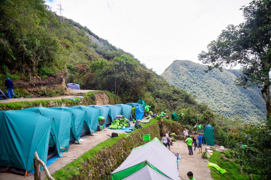 Camping on the Inca Trail happens in designated areas.