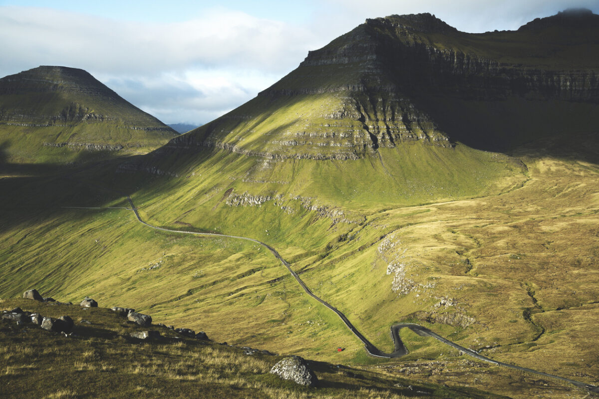 Overlooking the highest mountain in the Faroe Islands - Slættaratindur.