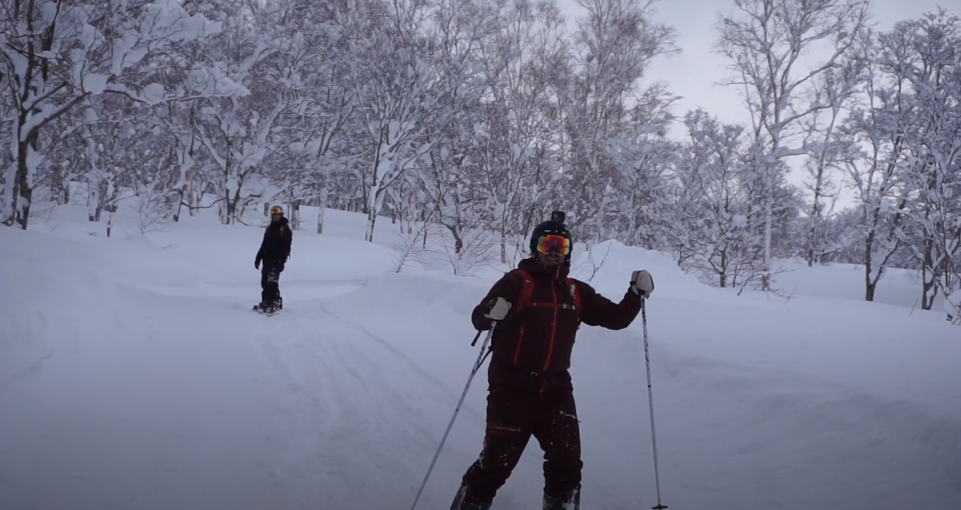 Japan powder skiing video