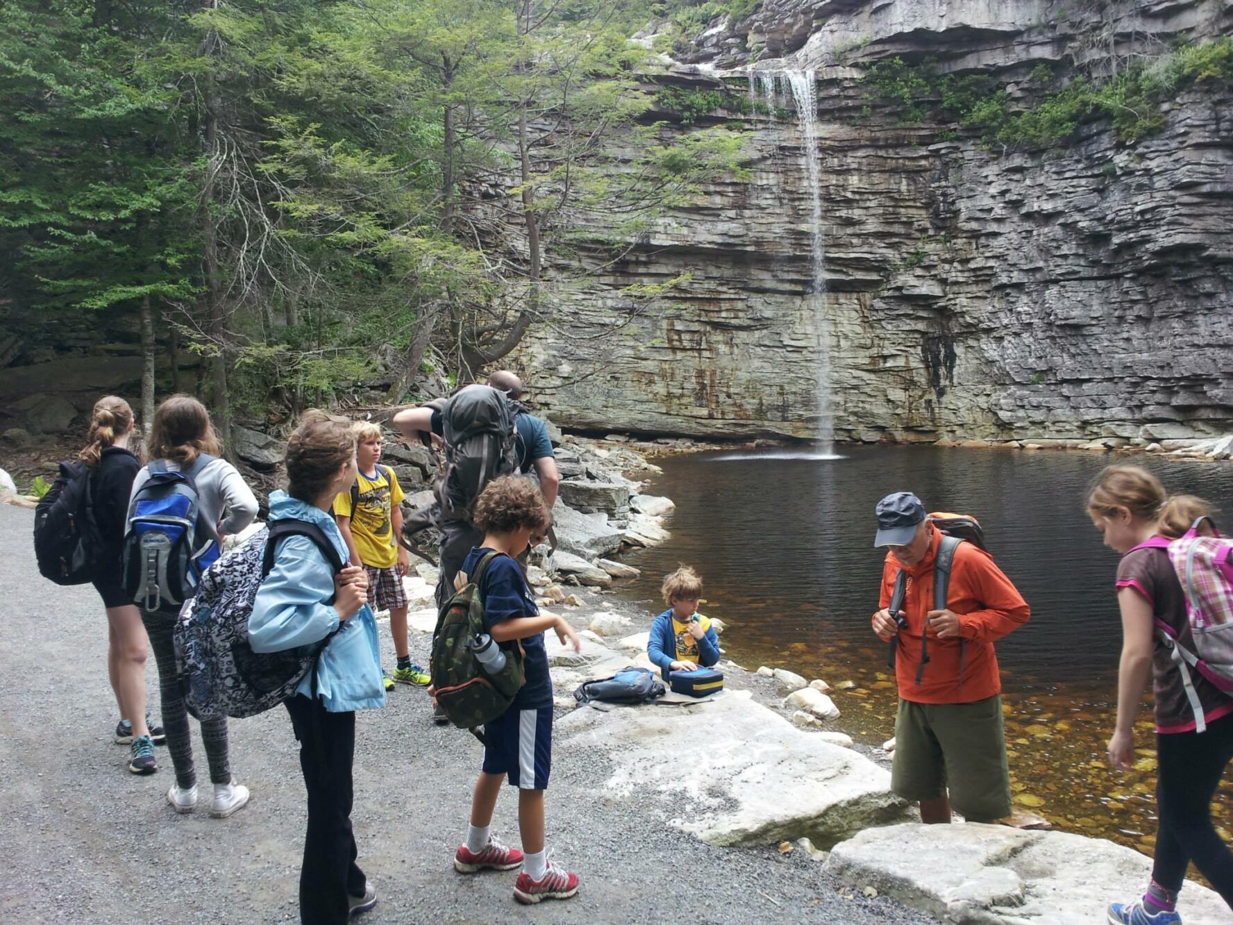 Climbing camp participants exploring the Gunks