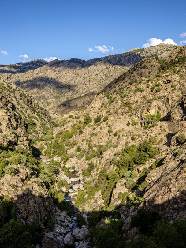 Spectacular green landscape at Lac de Nino on Corsica Island.