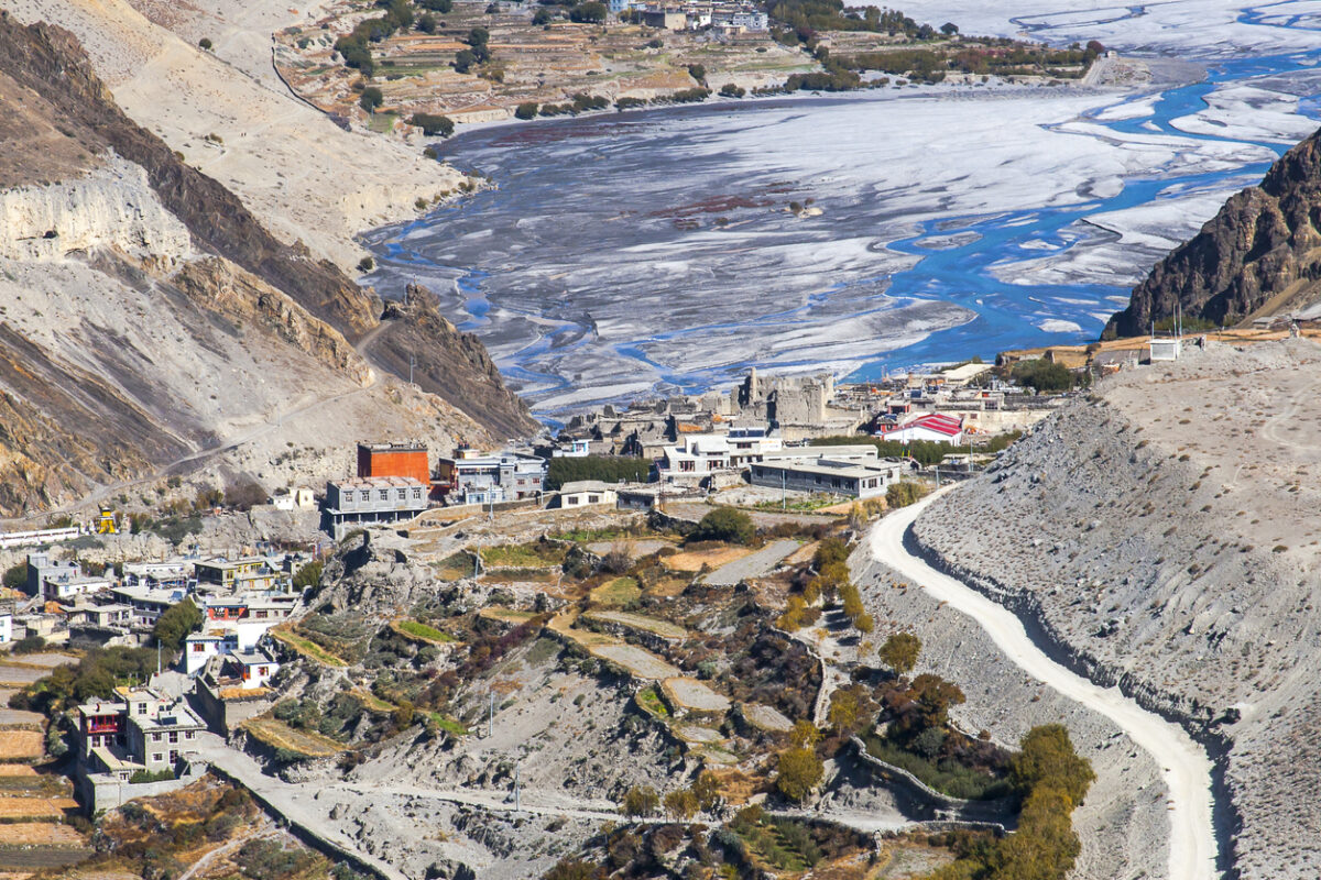 KAGBENI, NEPAL - CIRCA NOVEMBER 2013: view of the village Kagbeni circa November 2013 in Kagbeni.