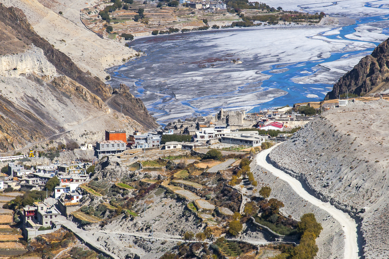 KAGBENI, NEPAL - CIRCA NOVEMBER 2013: view of the village Kagbeni circa November 2013 in Kagbeni.