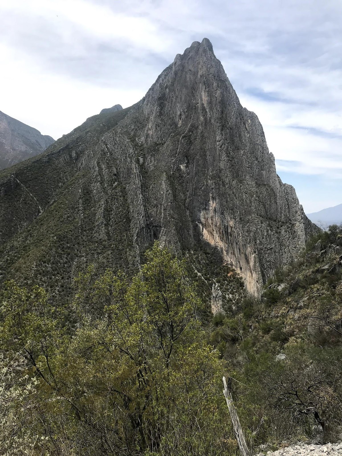 A cliff and a peak in El Potrero Chico