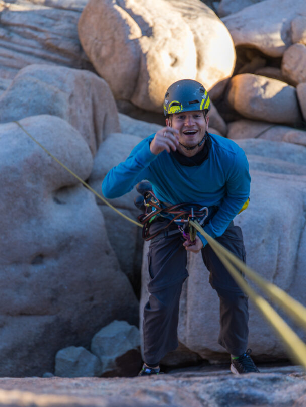 Lead Rock Climbing in Joshua Tree