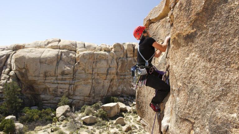 Lead Rock Climbing in Joshua Tree