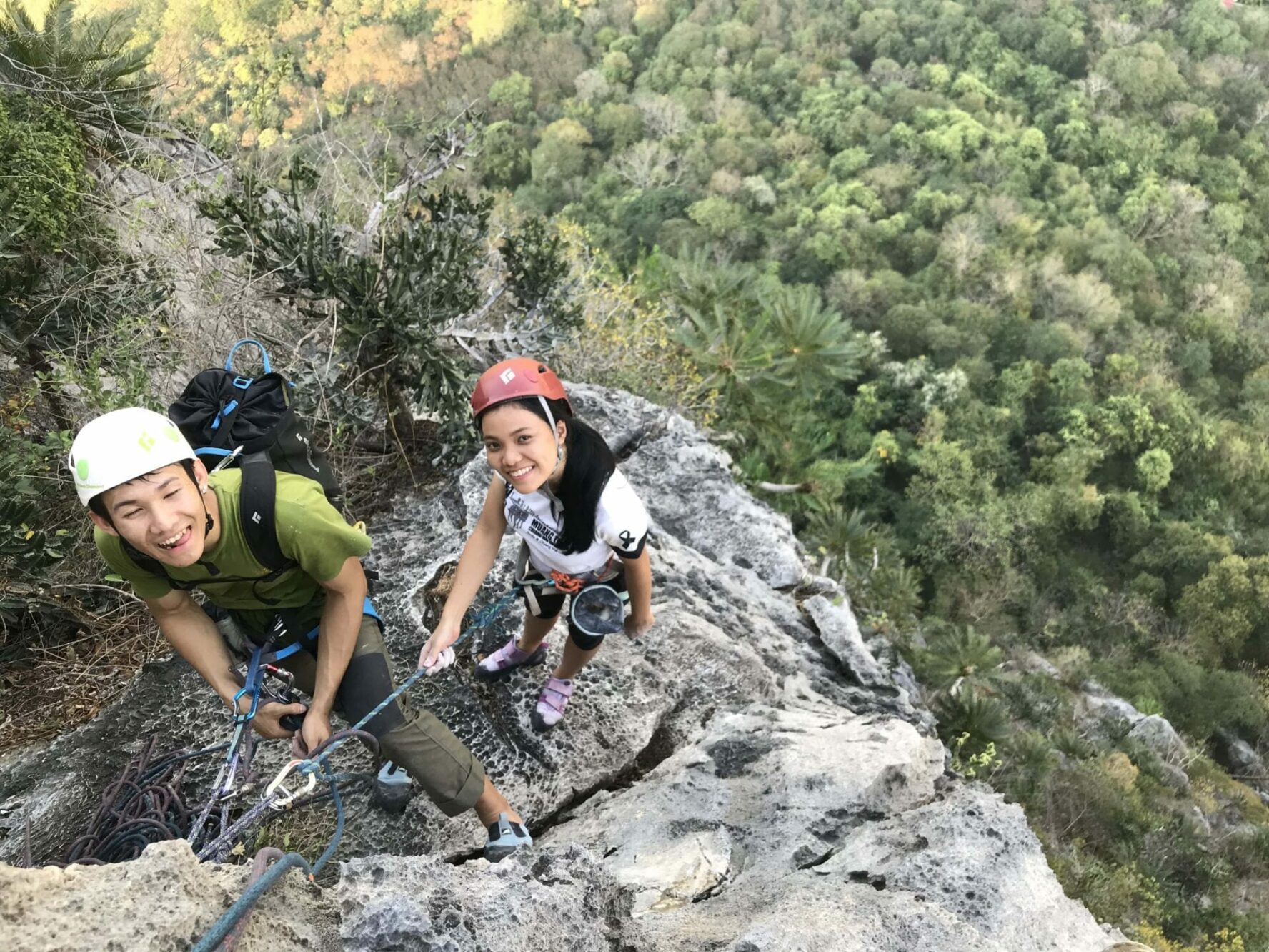 Two kids climbing in Lopburi, Thailand