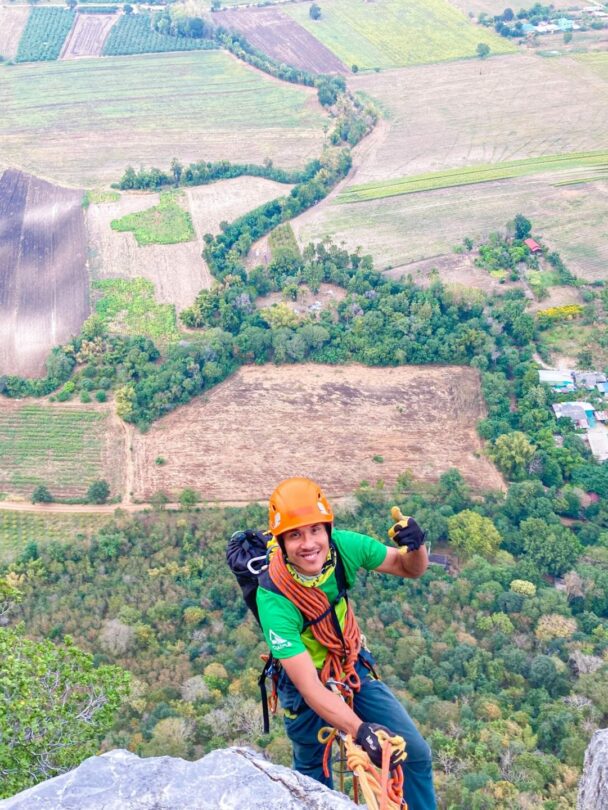 Rock Climbing the Kao Jin Lae, Lopburi, Thailand