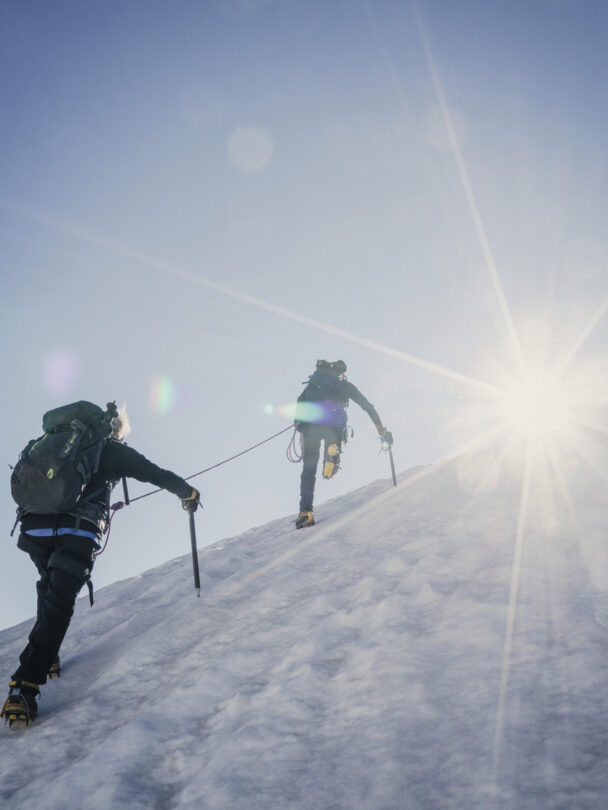 Backcountry skier in Courmayeur