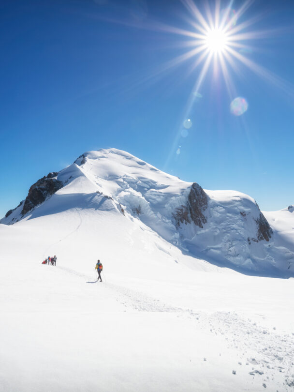 Backcountry skier in Courmayeur